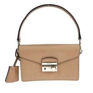 Prada Beige Leather Handbag NQ03160 BNN05
